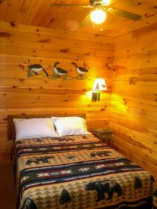 Beaver lodge at Cedar Point Resort full bedroom