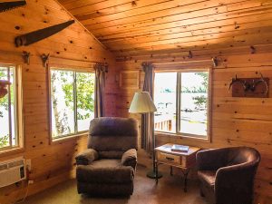 Timber wolf cabin at Cedar Point seating area