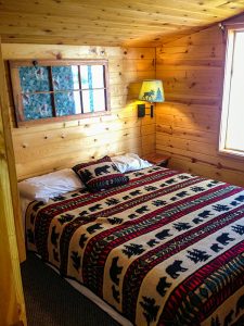 Timber wolf cabin at Cedar Point queen bedroom