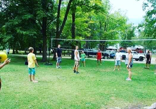 guest playing volleyball